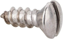 Value Collection - #8 Oval Head Slotted Sheet Metal Screw - Stainless Steel, 1/2" OAL, Grade 316 - USA Tool & Supply