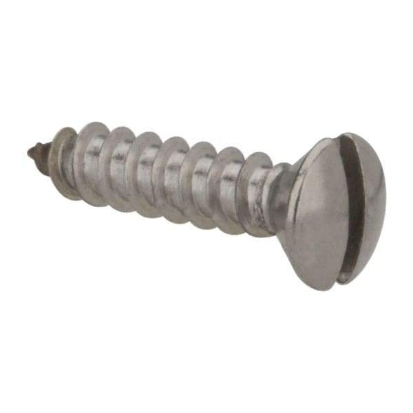 Value Collection - #8 Oval Head Slotted Sheet Metal Screw - Stainless Steel, 3/4" OAL, Grade 316 - USA Tool & Supply