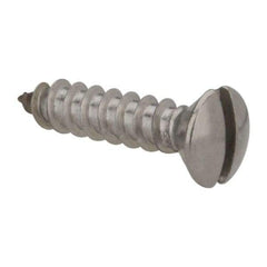 Value Collection - #8 Oval Head Slotted Sheet Metal Screw - Stainless Steel, 3/4" OAL, Grade 316 - USA Tool & Supply