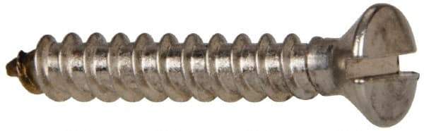 Value Collection - #8 Oval Head Slotted Sheet Metal Screw - Stainless Steel, 1" OAL, Grade 316 - USA Tool & Supply