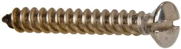 Value Collection - #8 Oval Head Slotted Sheet Metal Screw - Stainless Steel, 1-1/4" OAL, Grade 316 - USA Tool & Supply