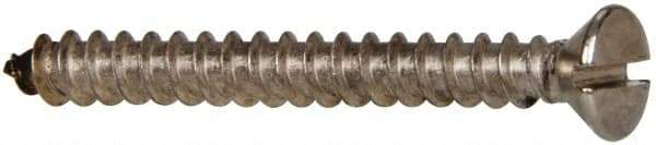 Value Collection - #8 Oval Head Slotted Sheet Metal Screw - Stainless Steel, 1-1/2" OAL, Grade 316 - USA Tool & Supply