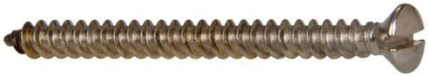 Value Collection - #8 Oval Head Slotted Sheet Metal Screw - Stainless Steel, 2" OAL, Grade 316 - USA Tool & Supply