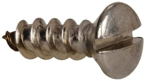 Value Collection - #10 Oval Head Slotted Sheet Metal Screw - Stainless Steel, 5/8" OAL, Grade 316 - USA Tool & Supply