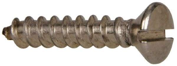 Value Collection - #10 Oval Head Slotted Sheet Metal Screw - Stainless Steel, 1" OAL, Grade 316 - USA Tool & Supply