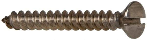 Value Collection - #10 Oval Head Slotted Sheet Metal Screw - Stainless Steel, 1-1/2" OAL, Grade 316 - USA Tool & Supply