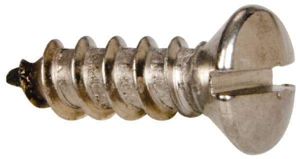 Value Collection - #12 Oval Head Slotted Sheet Metal Screw - Stainless Steel, 3/4" OAL, Grade 316 - USA Tool & Supply