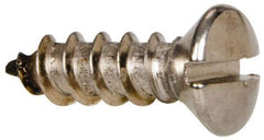 Value Collection - #12 Oval Head Slotted Sheet Metal Screw - Stainless Steel, 3/4" OAL, Grade 316 - USA Tool & Supply