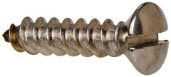 Value Collection - #12 Oval Head Slotted Sheet Metal Screw - Stainless Steel, 1" OAL, Grade 316 - USA Tool & Supply