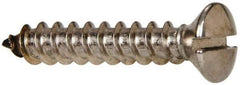 Value Collection - #12 Oval Head Slotted Sheet Metal Screw - Stainless Steel, 1-1/4" OAL, Grade 316 - USA Tool & Supply