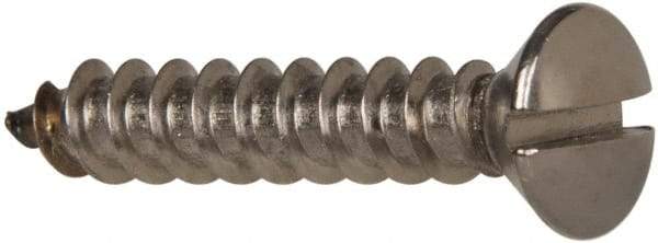 Value Collection - #12 Oval Head Slotted Sheet Metal Screw - Stainless Steel, 1-1/2" OAL, Grade 316 - USA Tool & Supply