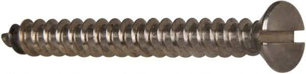 Value Collection - #12 Oval Head Slotted Sheet Metal Screw - Stainless Steel, 2" OAL, Grade 316 - USA Tool & Supply