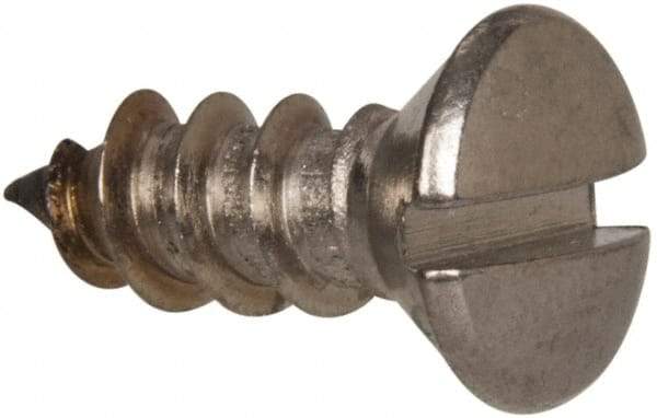 Value Collection - #14 Oval Head Slotted Sheet Metal Screw - Stainless Steel, 3/4" OAL, Grade 316 - USA Tool & Supply