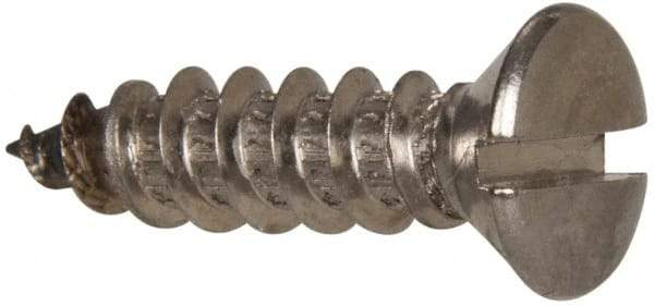 Value Collection - #14 Oval Head Slotted Sheet Metal Screw - Stainless Steel, 1" OAL, Grade 316 - USA Tool & Supply