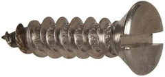 Value Collection - #14 Oval Head Slotted Sheet Metal Screw - Stainless Steel, 1" OAL, Grade 316 - USA Tool & Supply