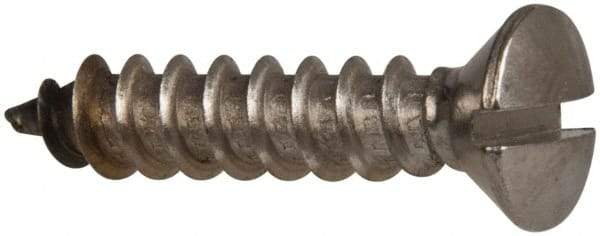 Value Collection - #14 Oval Head Slotted Sheet Metal Screw - Stainless Steel, 1-1/4" OAL, Grade 316 - USA Tool & Supply