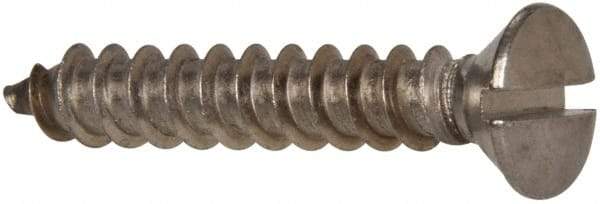Value Collection - #14 Oval Head Slotted Sheet Metal Screw - Stainless Steel, 1-1/2" OAL, Grade 316 - USA Tool & Supply