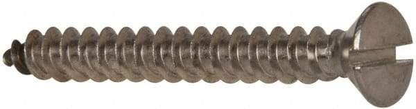 Value Collection - #14 Oval Head Slotted Sheet Metal Screw - Stainless Steel, 2" OAL, Grade 316 - USA Tool & Supply