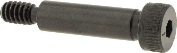 Made in USA - 1/4" Shoulder Diam x 7/8" Shoulder Length, #10-24 UNC, Hex Socket Shoulder Screw - 4037 Alloy Steel, Uncoated, 3/16" Head Height x 3/8" Head Diam - USA Tool & Supply