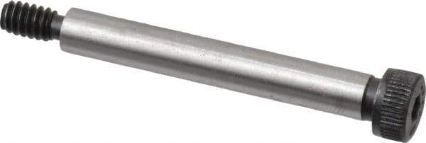 Made in USA - 1/4" Shoulder Diam x 1-3/4" Shoulder Length, #10-24 UNC, Hex Socket Shoulder Screw - 4037 Alloy Steel, Uncoated, 3/16" Head Height x 3/8" Head Diam - USA Tool & Supply