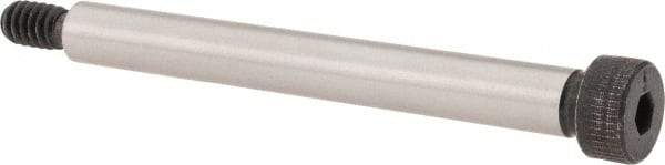 Made in USA - 1/4" Shoulder Diam x 2-1/4" Shoulder Length, #10-24 UNC, Hex Socket Shoulder Screw - 4037 Alloy Steel, Uncoated, 3/16" Head Height x 3/8" Head Diam - USA Tool & Supply