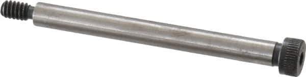 Made in USA - 1/4" Shoulder Diam x 2-1/2" Shoulder Length, #10-24 UNC, Hex Socket Shoulder Screw - 4037 Alloy Steel, Uncoated, 3/16" Head Height x 3/8" Head Diam - USA Tool & Supply