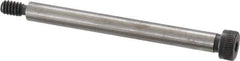 Made in USA - 1/4" Shoulder Diam x 2-1/2" Shoulder Length, #10-24 UNC, Hex Socket Shoulder Screw - 4037 Alloy Steel, Uncoated, 3/16" Head Height x 3/8" Head Diam - USA Tool & Supply