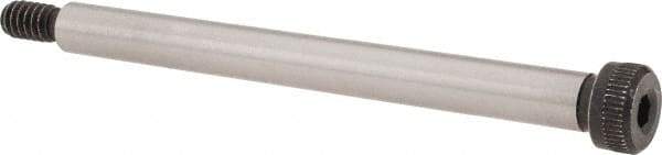 Made in USA - 1/4" Shoulder Diam x 2-3/4" Shoulder Length, #10-24 UNC, Hex Socket Shoulder Screw - 4037 Alloy Steel, Uncoated, 3/16" Head Height x 3/8" Head Diam - USA Tool & Supply