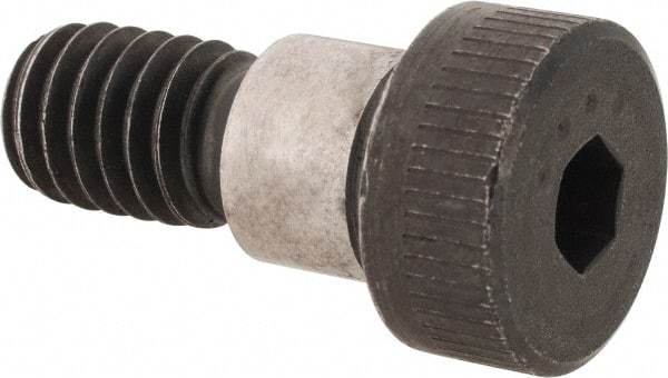 Made in USA - 3/8" Shoulder Diam x 5/16" Shoulder Length, 5/16-18 UNC, Hex Socket Shoulder Screw - 4037 Alloy Steel, Uncoated, 1/4" Head Height x 9/16" Head Diam - USA Tool & Supply