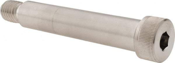Made in USA - 3/4" Shoulder Diam x 3-3/4" Shoulder Length, 5/8-11 UNC, Hex Socket Shoulder Screw - 300, 18-8 Stainless Steel, Uncoated, 1/2" Head Height x 1" Head Diam - USA Tool & Supply