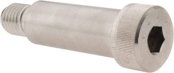Made in USA - 1" Shoulder Diam x 2-1/2" Shoulder Length, 3/4-10 UNC, Hex Socket Shoulder Screw - 300, 18-8 Stainless Steel, Uncoated, 5/8" Head Height x 1-5/16" Head Diam - USA Tool & Supply