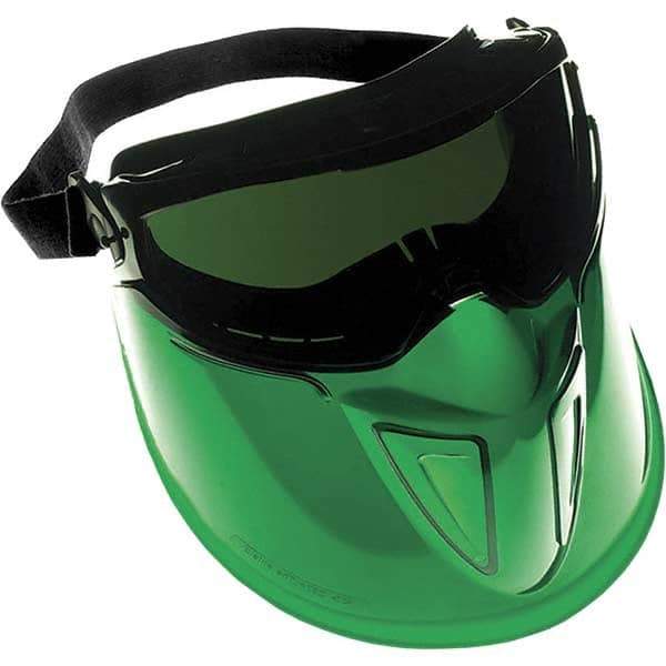KleenGuard - Size Universal, Green Anti-Fog & Scratch Resistant Lens, Goggles with Face Shield - Indirect Vent, Black Frame, Over the Glass Style - USA Tool & Supply