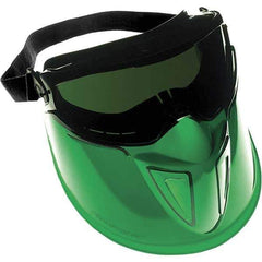 KleenGuard - Size Universal, Green Anti-Fog & Scratch Resistant Lens, Goggles with Face Shield - Indirect Vent, Black Frame, Over the Glass Style - USA Tool & Supply