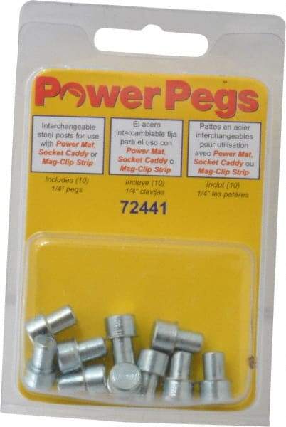 Triton - Tool Box Steel Power Peg - 5/16" Wide x 9/16" High, Plain Steel, For Mag Clip Socket Strips, Socket Caddies, Power Mats - USA Tool & Supply