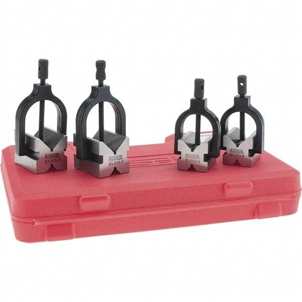 SPI - 1 and 1-1/2" Max Capacity, 90° Angle, V-Block - 1-1/2 and 2" Long x 1-1/4 and 1-1/2" Wide x 1-1/4 and 1-1/2" High - USA Tool & Supply