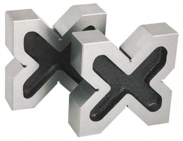 SPI - 1-9/16 to 2-3/8" Capacity, 90° Angle, Cast Iron 4-Way V-Block - 4-3/4" Long x 1-3/8" Wide x 4-3/4" High, Sold as Matched Pair - USA Tool & Supply