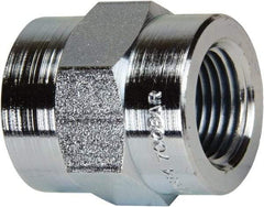 Enerpac - 3/8 NPTF Zinc-Plated Steel Hydraulic Hose Female Coupler - 10,000 psi - USA Tool & Supply