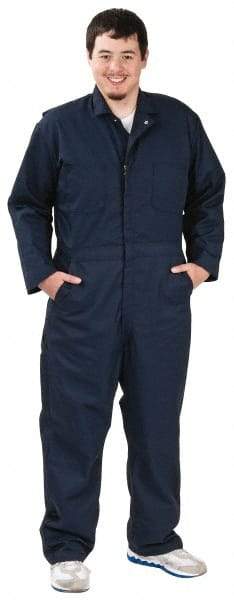 VF Imagewear - Size 40 Regular, Navy Blue, Zipper, General Purpose Coverall - 40" Chest, Cotton, Polyester, 7 Pockets - USA Tool & Supply
