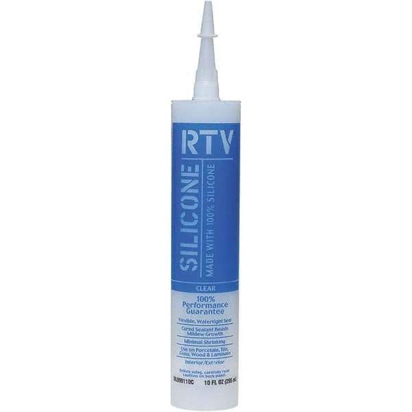 White Lightning - 10 oz Tube Clear RTV Silicone Sealant - 5 to 7 Days Full Cure Time - USA Tool & Supply