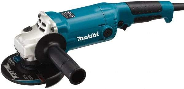 Makita - 5" Wheel Diam, 11,000 RPM, Corded Angle & Disc Grinder - 5/8-11 Spindle, 120 Volts, 10.5 Amps - USA Tool & Supply