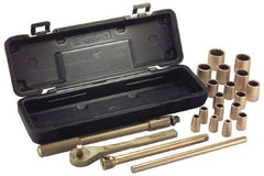 Ampco - 26 Piece 1/2" Drive Socket Set - 6 Points, 10mm to 32mm Range, Metric Measurement Standard - USA Tool & Supply