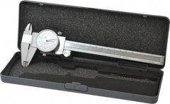 Fowler - 0mm to 6" Range, 0.001" and 0.02 mm Graduation, 0.1" per Revolution, Dial Caliper - White Face, 1.56" Jaw Length - USA Tool & Supply