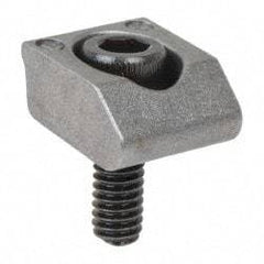 Mitee-Bite - 8-32 Screw Thread, 1/2" Wide x 0.1" High, Smooth Steel Standard Style Screw Mount Toe Clamp - 1,500 Lb Holding Force, 44" Lb Torque, 3.7 Lb Ft Torque, 25/64" Long Extension, 0.016" Throw, 8 Clamps in Package - USA Tool & Supply