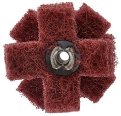 Standard Abrasives - 1-1/2" Diam Medium Density Cross Buff - 3 Plys, 8-32 Thread, Very Fine Grade, 20,000 Max RPM - USA Tool & Supply