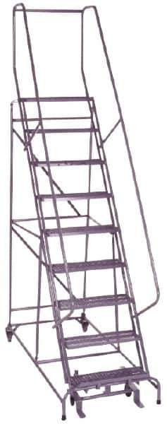 Ballymore - 120" 9 Step Ladder - 350 Lb Capacity, 90" Platform Height, 32" Base Width x 65" Depth, Grip Strut - USA Tool & Supply