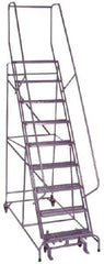 Ballymore - 120" 9 Step Ladder - 350 Lb Capacity, 90" Platform Height, 32" Base Width x 65" Depth, Grip Strut - USA Tool & Supply