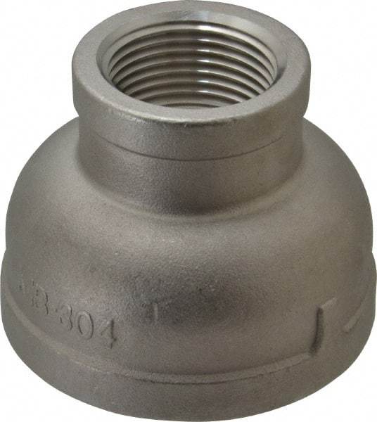 Merit Brass - 2 x 1" Grade 304 Stainless Steel Pipe Reducer Coupling - FNPT x FNPT End Connections, 150 psi - USA Tool & Supply