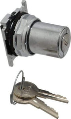 Eaton Cutler-Hammer - 30-1/2mm Mount Hole, 2 Position, Key Operated, Selector Switch Only - Silver, Maintained (MA) - USA Tool & Supply