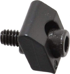 Mitee-Bite - 8-32 Screw Thread, 1/2" Wide x 0.1" High, Serrated Steel Standard Style Screw Mount Toe Clamp - 1,500 Lb Holding Force, 44" Lb Torque, 3.7 Lb Ft Torque, 25/64" Long Extension, 0.016" Throw, 8 Clamps in Package - USA Tool & Supply