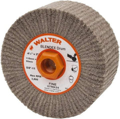 WALTER Surface Technologies - 4-1/2" Diam Aluminum Oxide Unmounted Flap Wheel - 5/8" Hole, 5/8-11 Thread, 2" Wide, Nonwoven, Fine Grade, 3,800 Max RPM - USA Tool & Supply